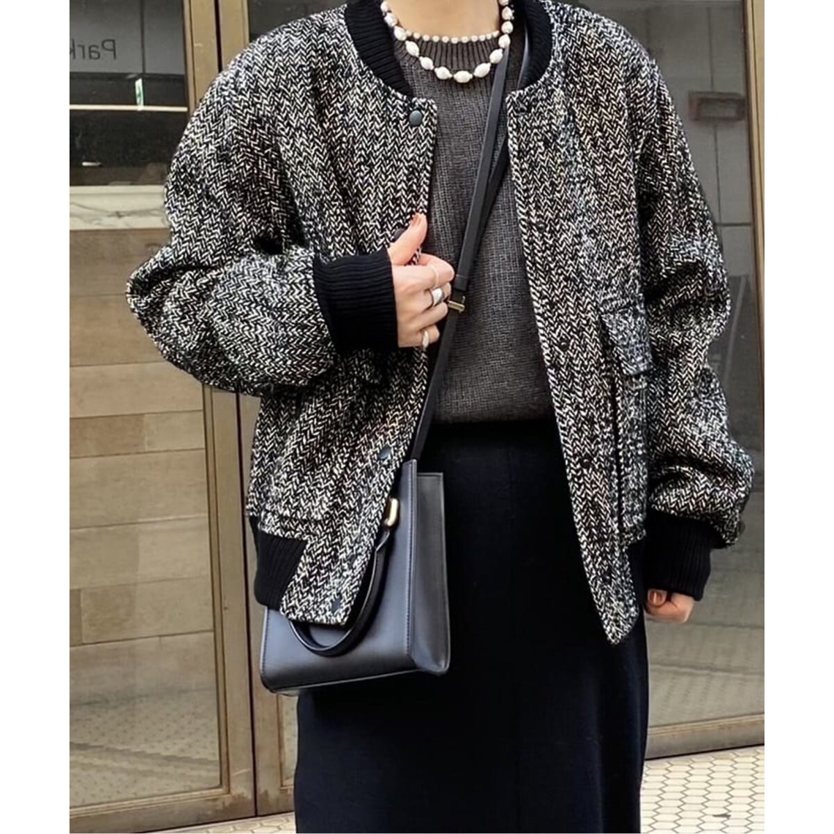 GIOLICA ラメツイード BIG ジャケット 23AW GIOLICAツイードBIGジャケット GIOLICA ラメツイード BIG