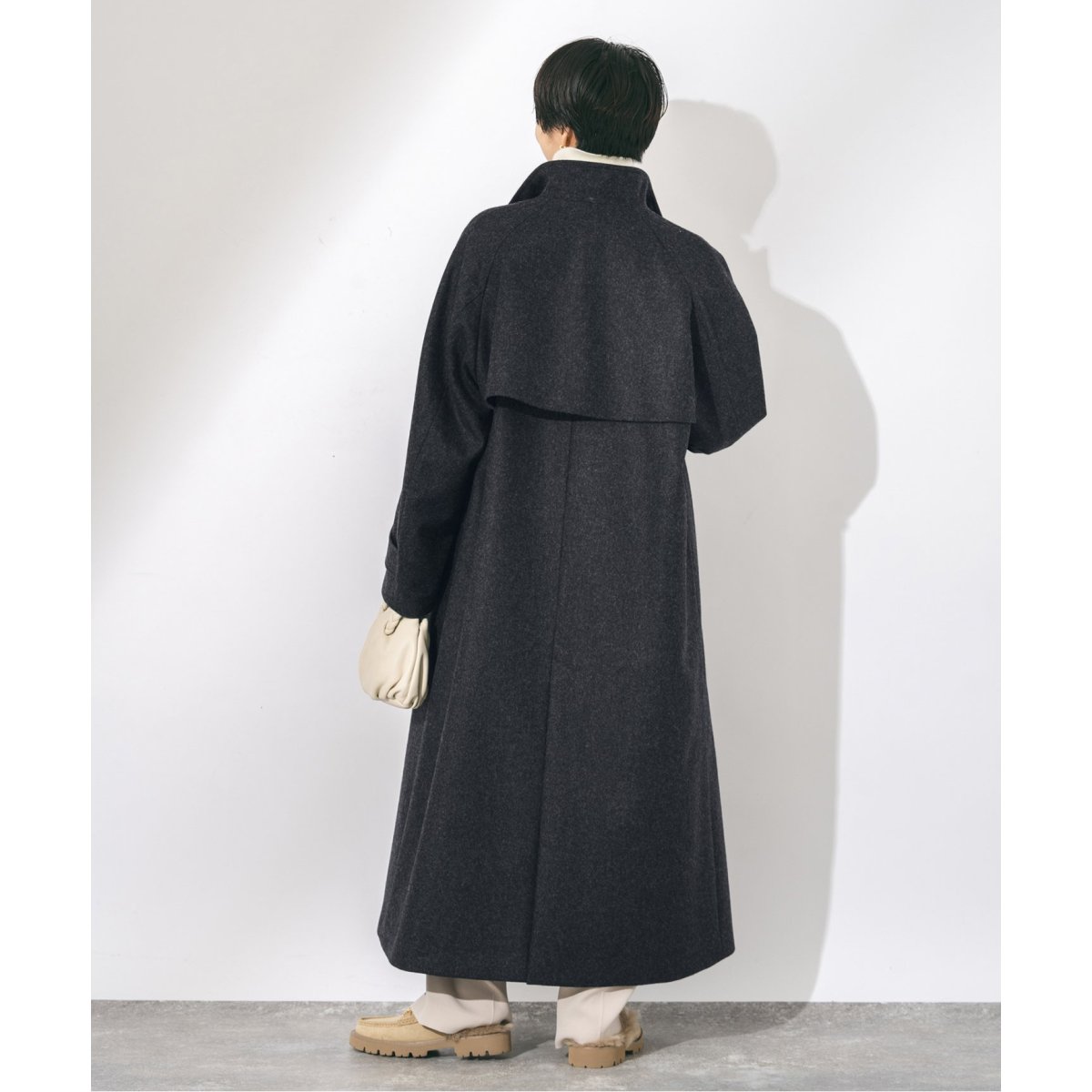 【新品・美品】ジャーナルスタンダードレサージュ　ノーカラー　ロングコート ◇フォルムノーカラーロングコート（ノーカラーコート