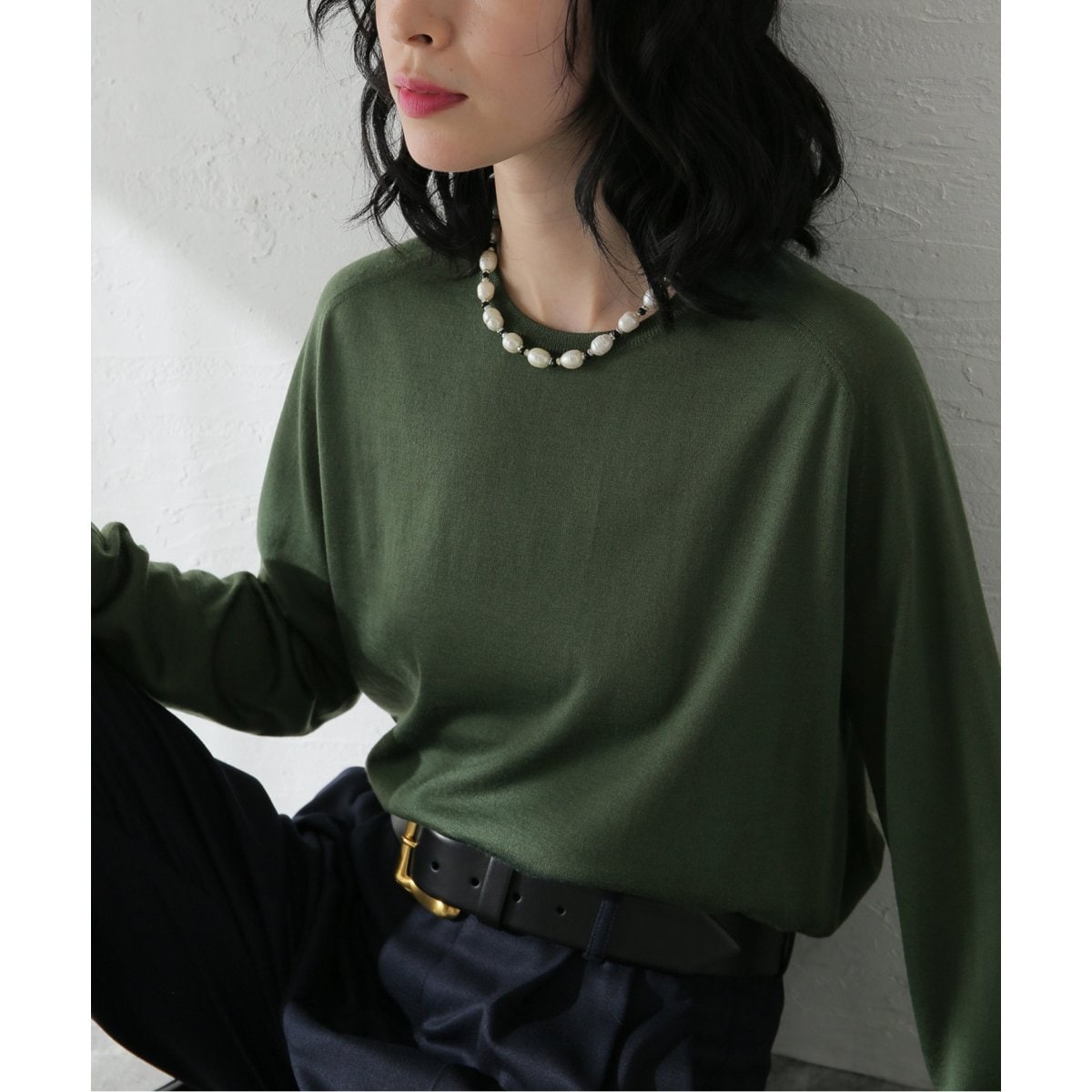 【お値下げ】BOWTE バウト　コットンシルクリブニット お値下げ】BOWTE バウト コットンシルクリブニット