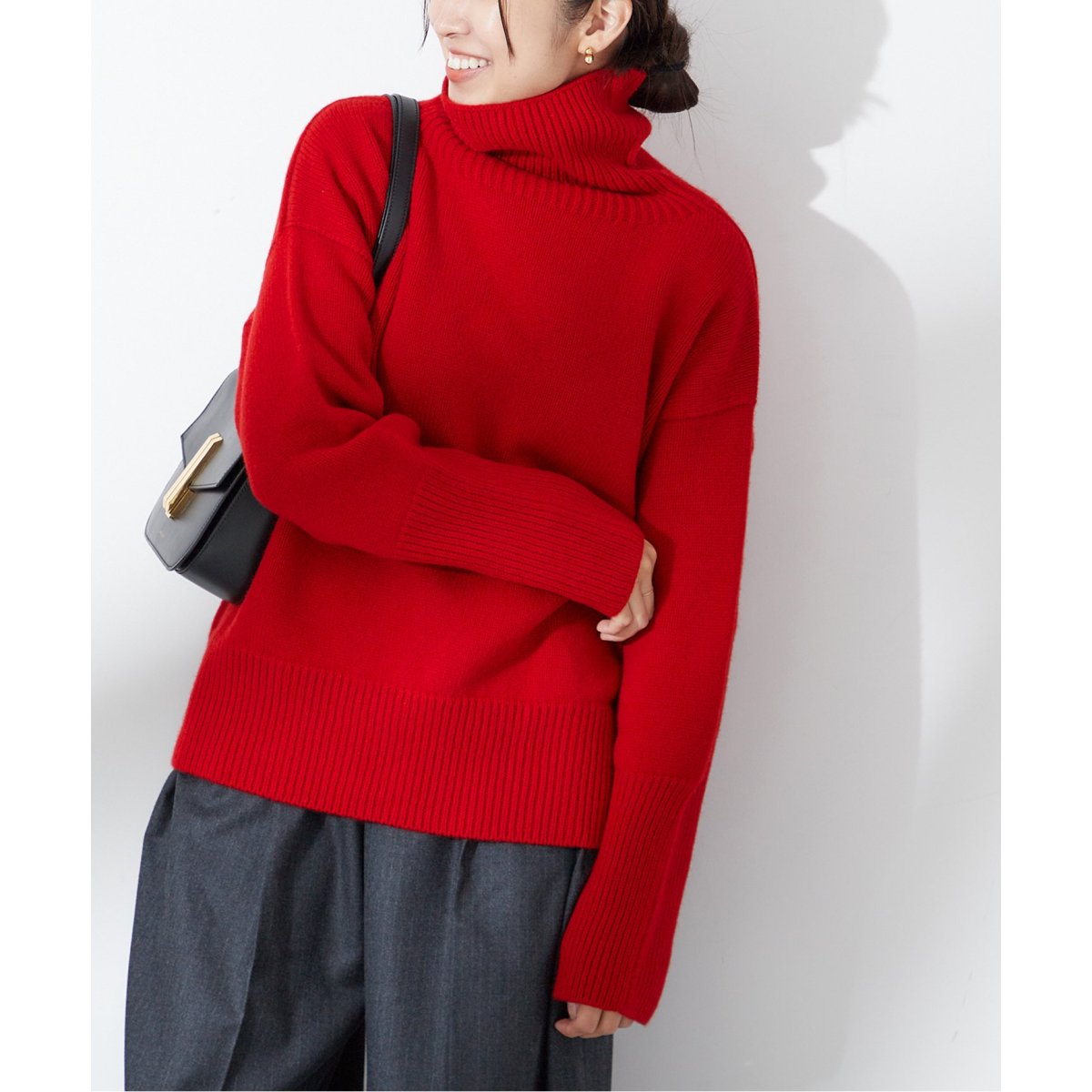 【yyyyyy】 TIDESラムズウールタートルネックレッド ISLAND TIDESラムズウールタートルネックレッド