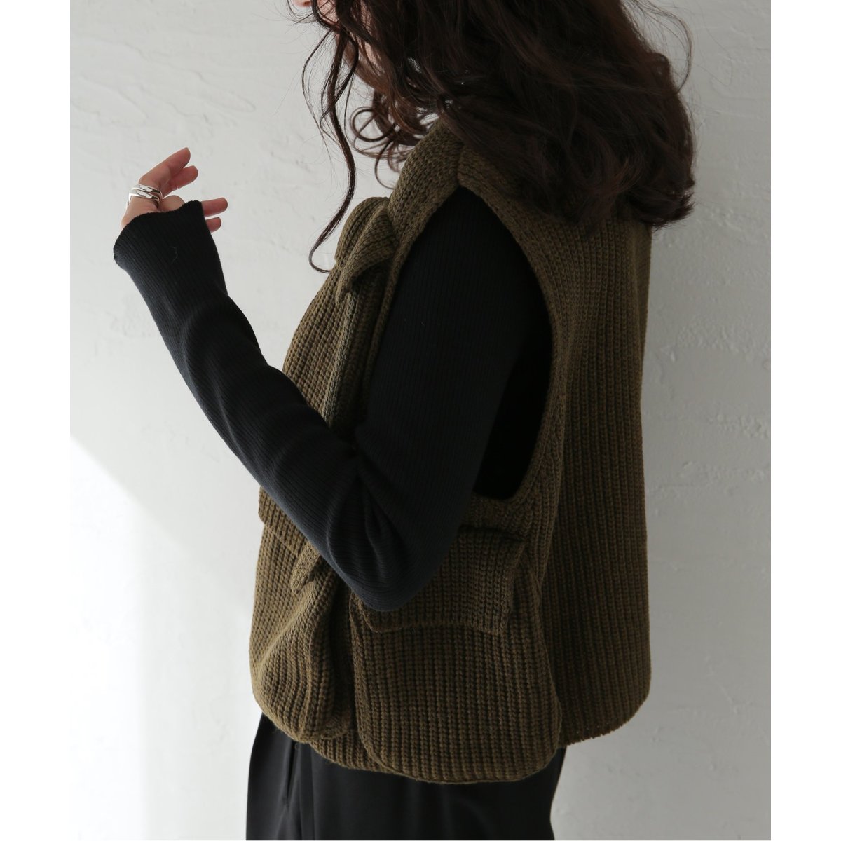 INSCRIRE /アンスクリア】Wool Jersey Field Vest：ベスト