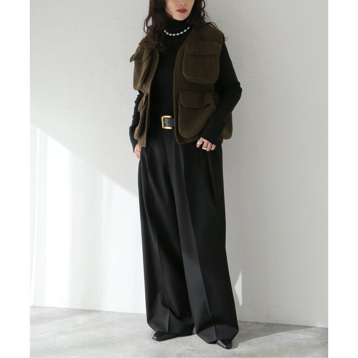 INSCRIRE /アンスクリア】Wool Jersey Field Vest：ベスト