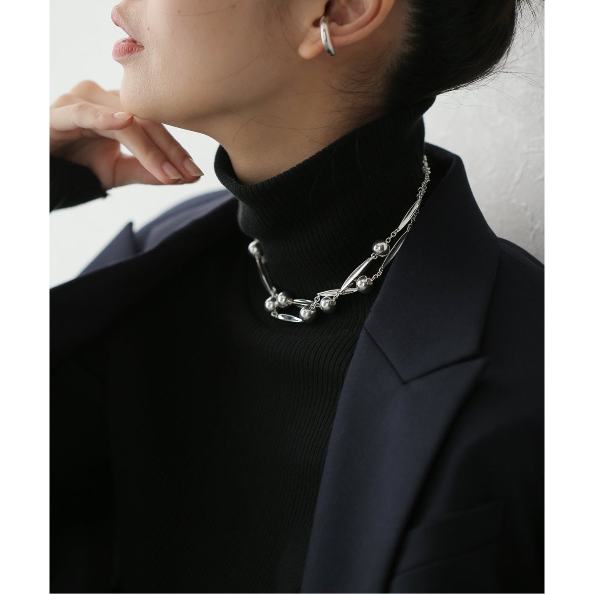 [}C]ySAPIR BACHAR/TsA oV[zSPIKE DOUBLE NECKLACEFlbN/W[iX^_[h T[Wijournal standard L'essagej Vo[
