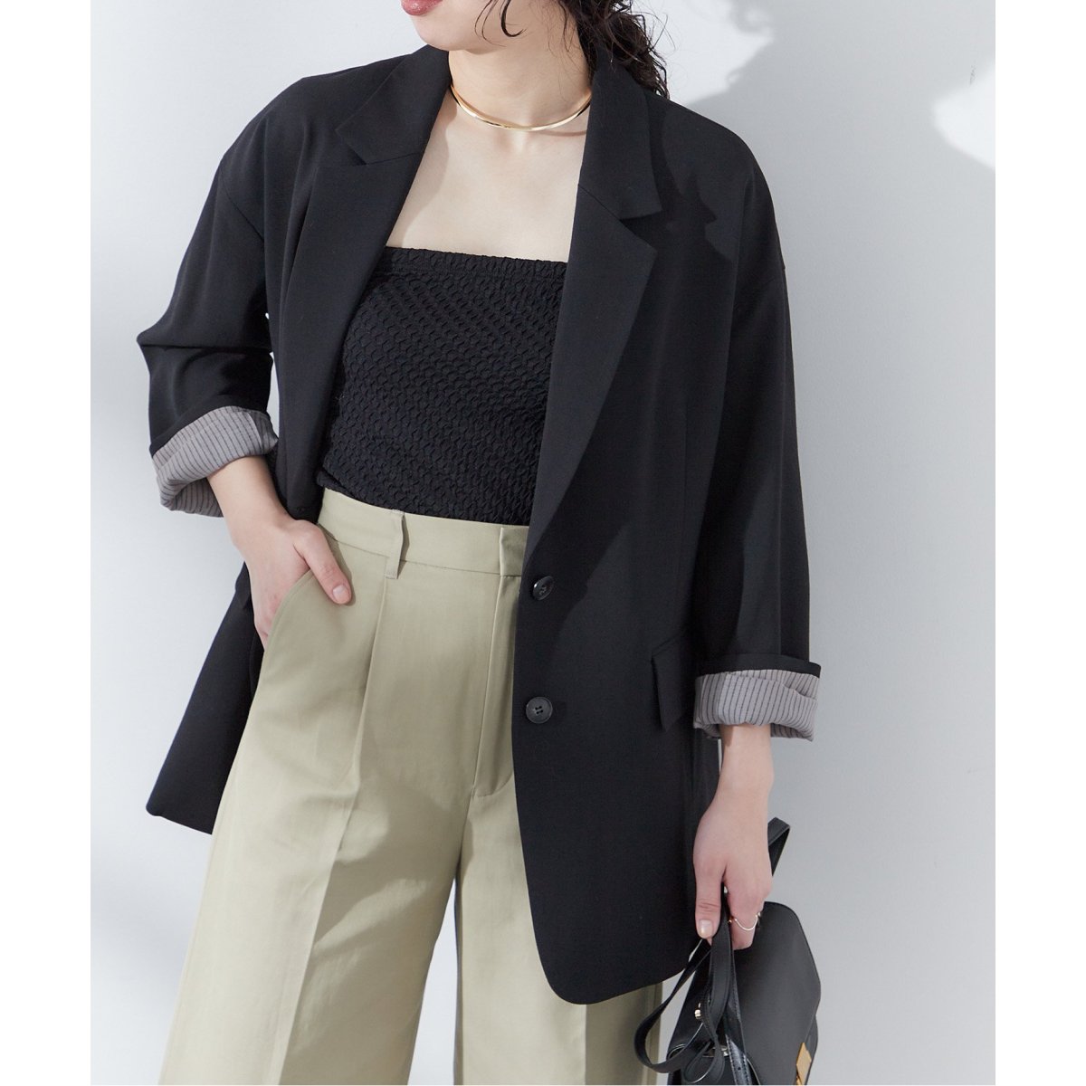 25SS ジャーナルスタンダードレサージュ リノリオグログランジャケット F 黒 journal standard L'essage（ジャーナルスタンダードレサージュ）の