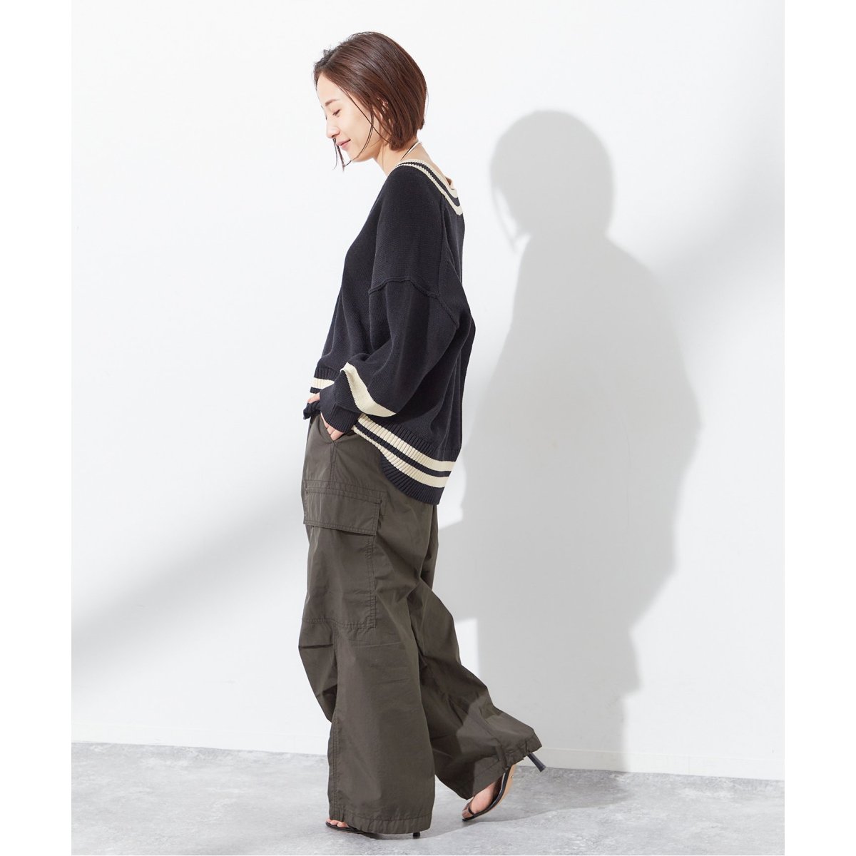 美品＊ジャーナルスタンダードレサージュ スーピマコットンナイロンカーゴパンツ journal standard L'essage（ジャーナルスタンダードレサージュ