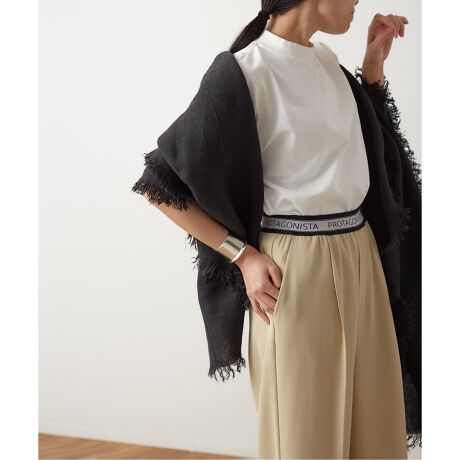 ASAUSE MELER/アソースメレ】ベルギーリネンフリンジストール  