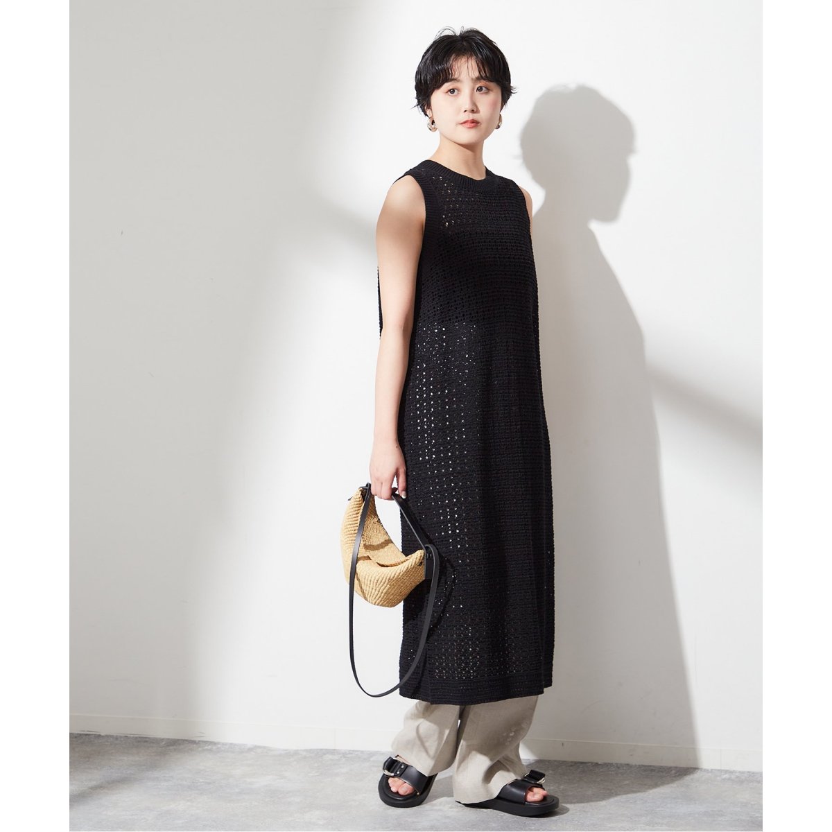 【ADAWAS/アダワス】ADWS-308-15/CROCHETKNITLAYERED：ワンピ