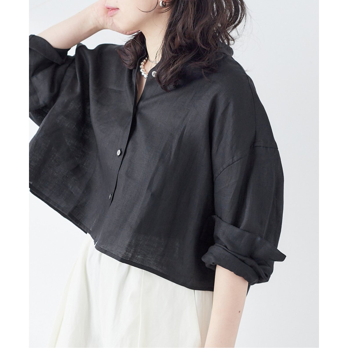 JOURNAL STANDARD L'ESSAG フレンチリネンショートブラウス フレンチリネン ショートシャツ | ジャーナルスタンダード