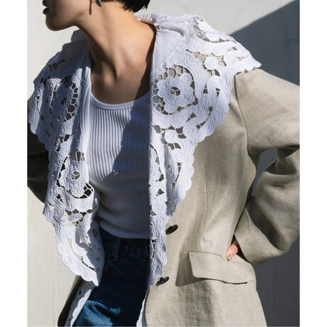 INSCRIRE /アンスクリア】Cut Lace Blouse：レースブラウス 