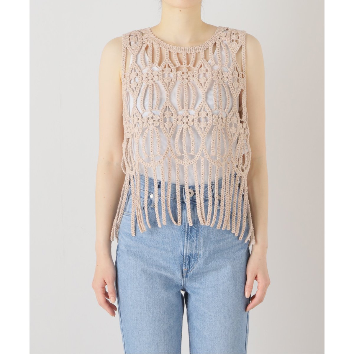 フミエタナカ 24SS code fringe tank トップス ニット FUMIE TANAKA(フミエタナカ)】code fringe tank：ニットタンク