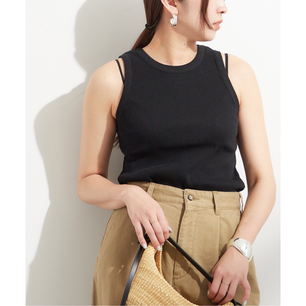 Nana ボッテガヴェネタ リブ タンクトップ 715043 Bottega Veneta BOTTEGA VENETA SLEEVELESS COTTON TOP
