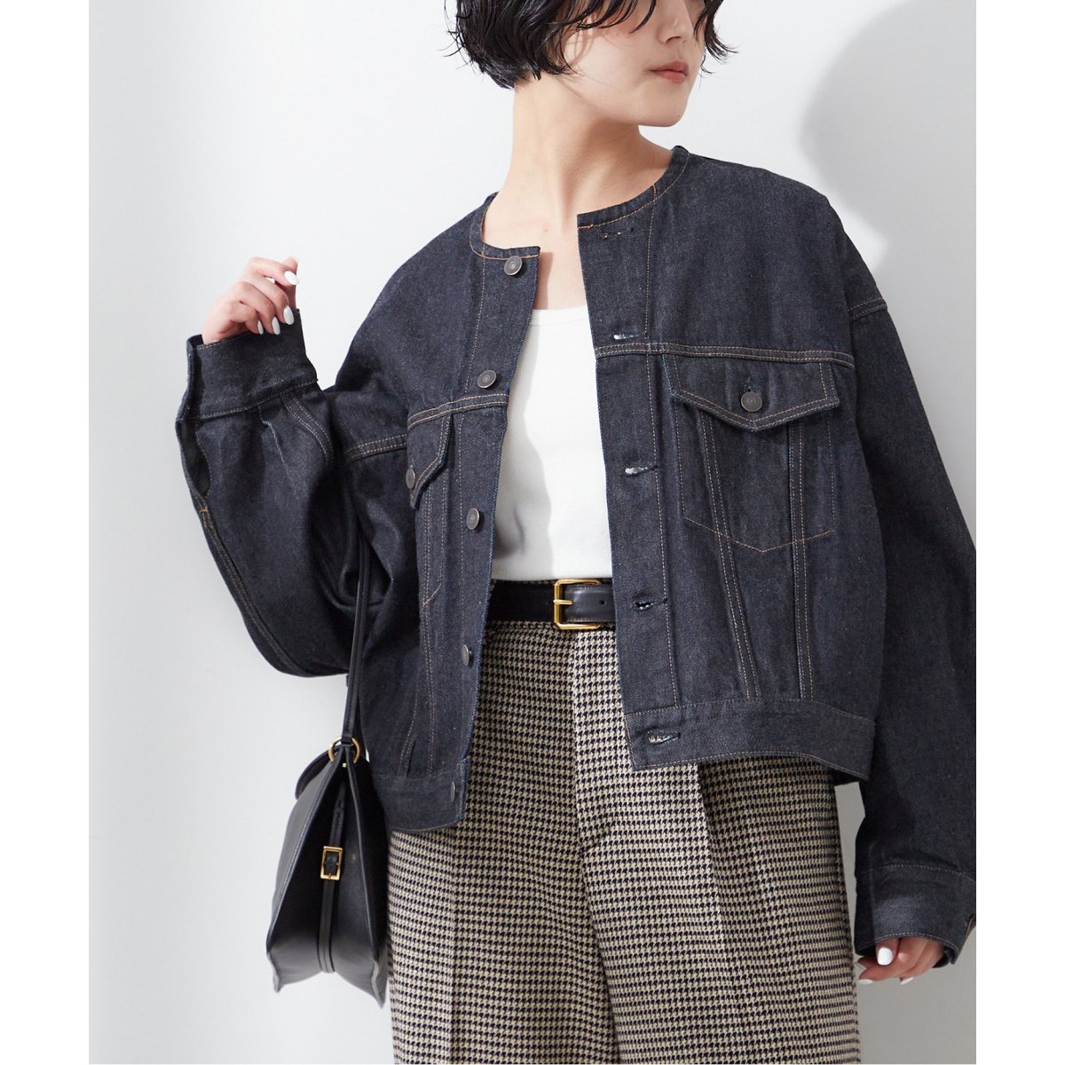 12.5OZ デニム ノーカラージャケット | ジャーナルスタンダード