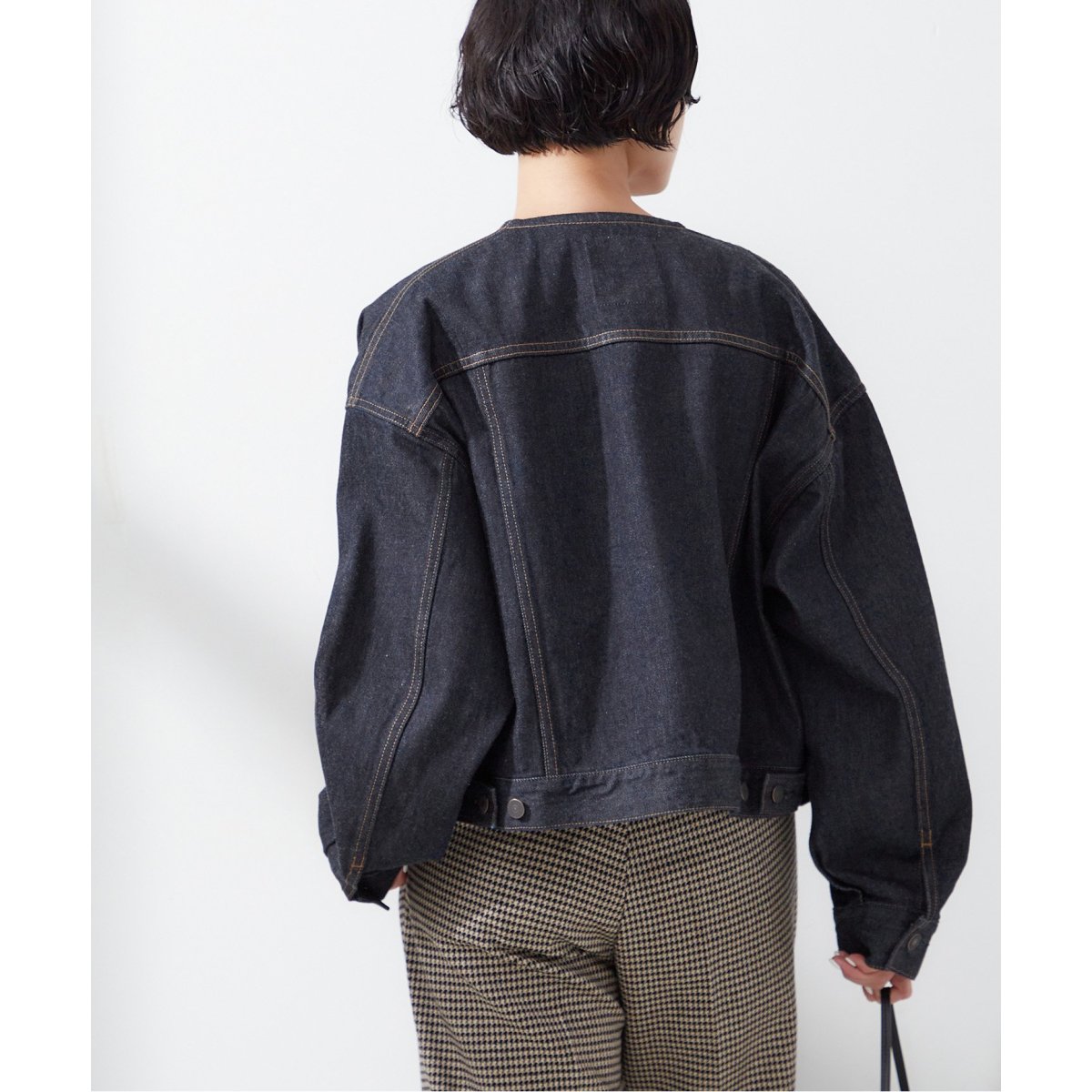 ジャーナルスタンダード ノーカラー デニム ジャケット デニムノーカラークロップドジャケット（デニムジャケット
