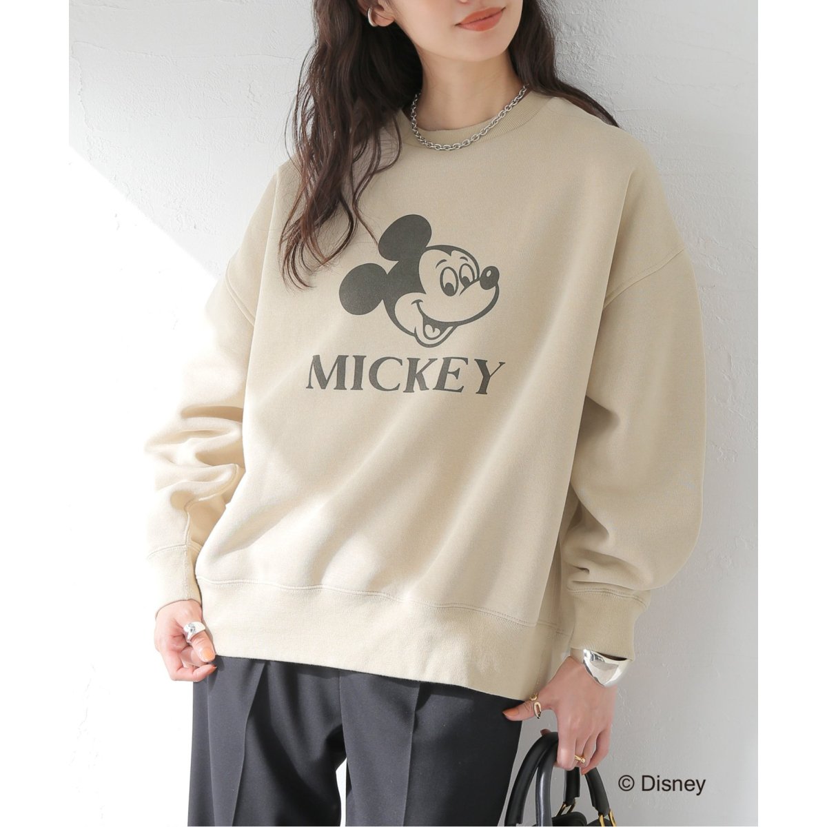 レサージュ　【MICKEY】スウェットプルオーバー　グレー MICKEY】ピグメントスウェットプルオーバー（スウェット