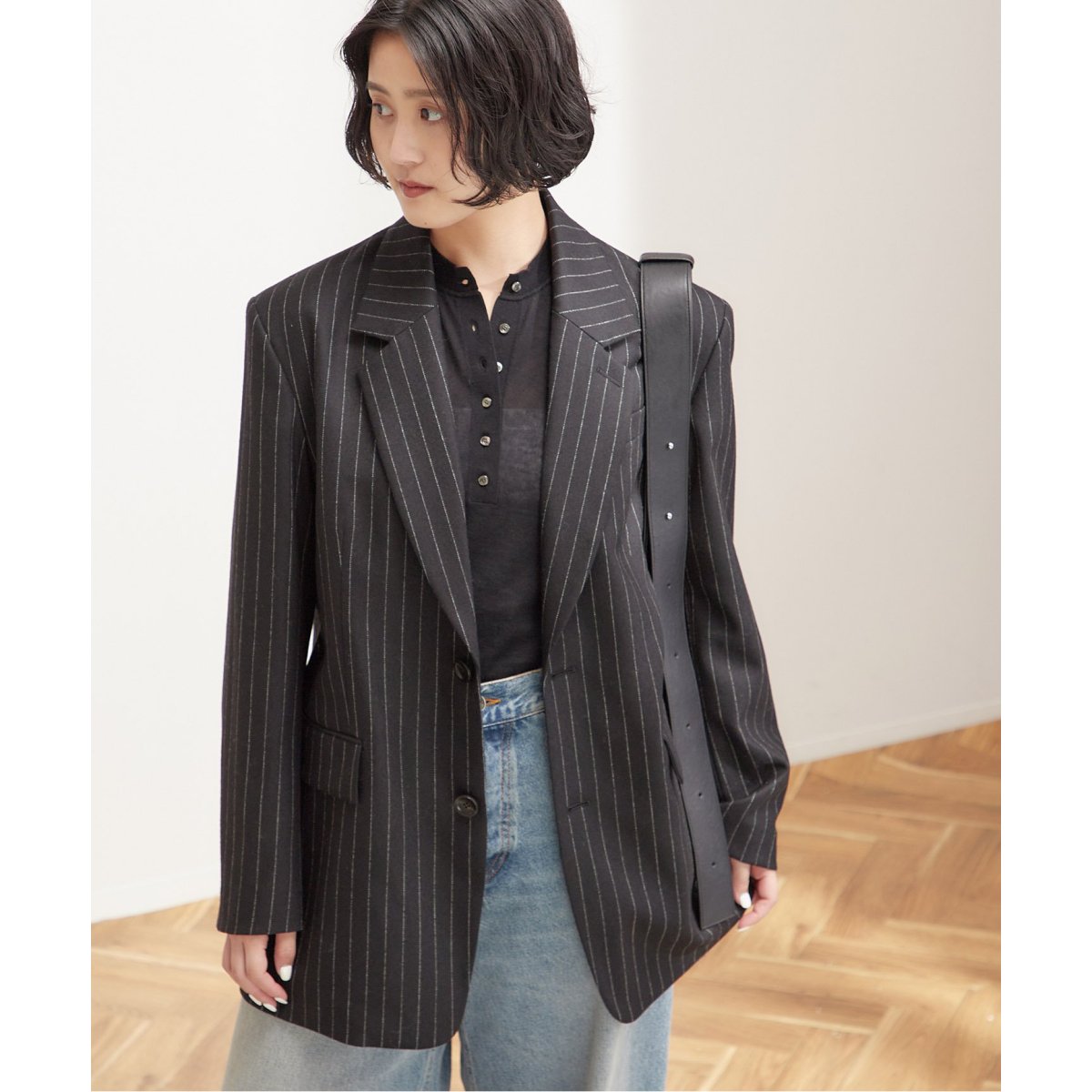 ピンストライプ グレンチェックBIGジャケット | ジャーナル