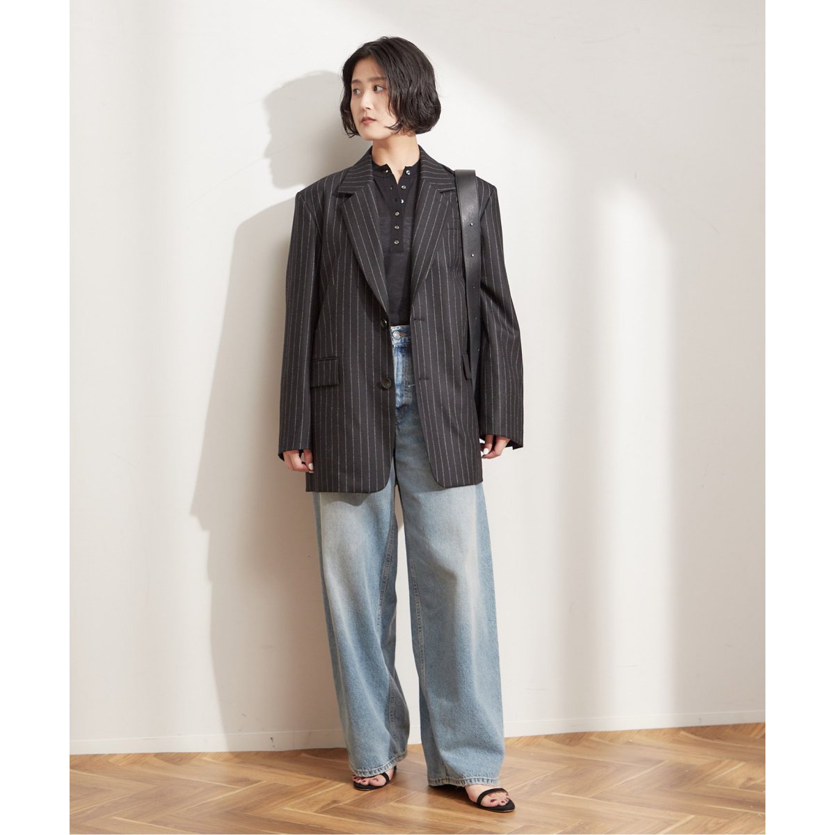 ピンストライプ グレンチェックBIGジャケット | ジャーナル