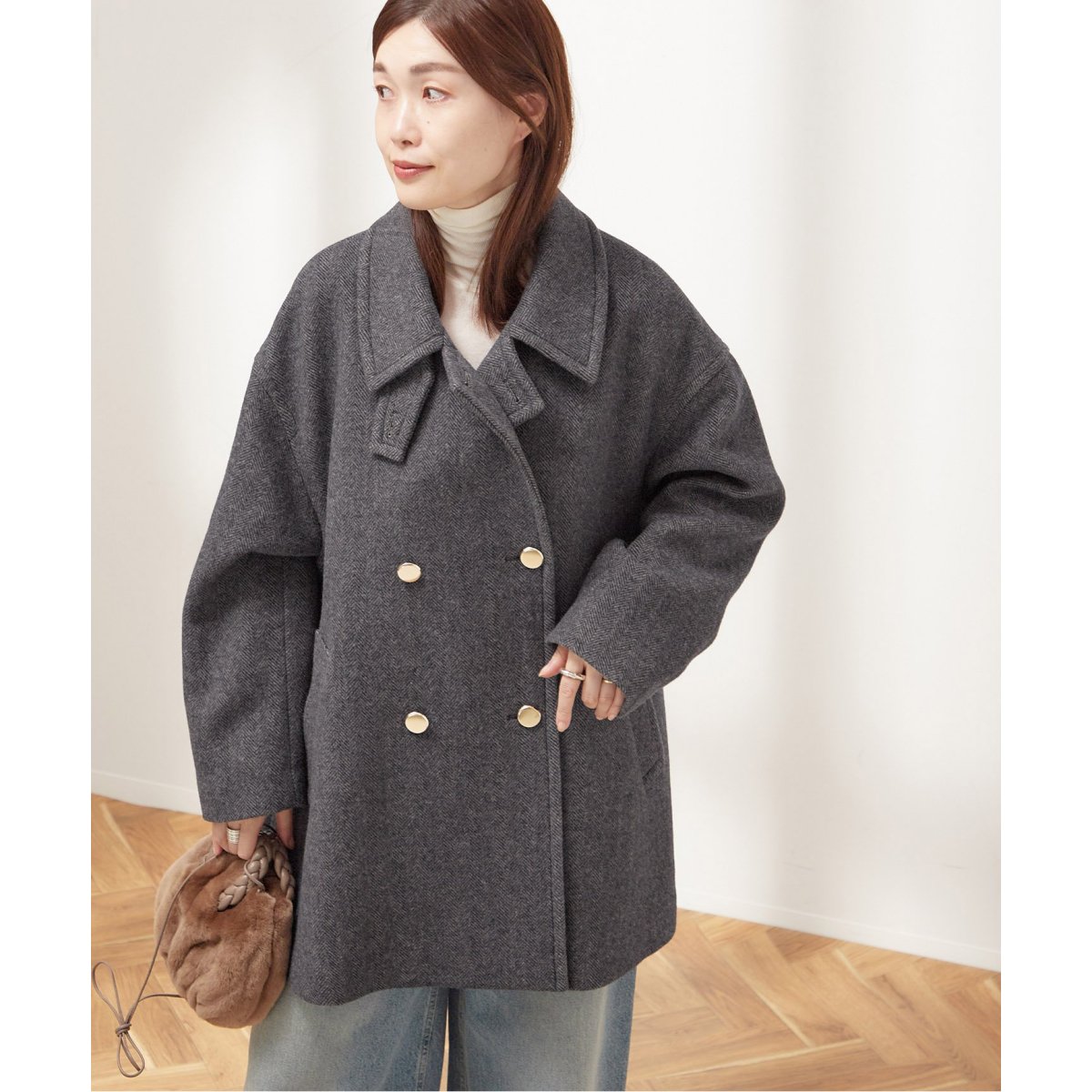 □SUPER120/MANTECOステンカラーショートコート | ジャーナル