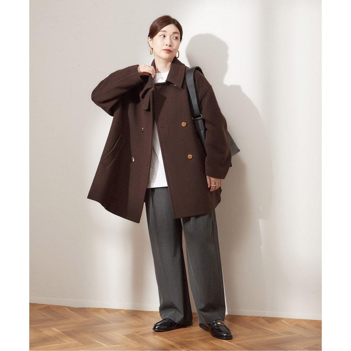 美品✨レサージュSUPER120 MANTECOステンカラーショートコート □SUPER120/MANTECOステンカラーショートコート | ジャーナル