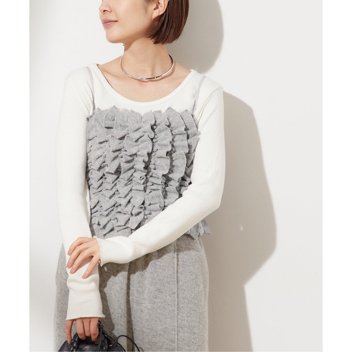 THE FLATS/ザ フラッツ】KNIT SEW FRILL TOPS：ニットキャミソール | ジャーナルスタンダード レサージュ(journal  standard L'essage) | マルイウェブチャネル