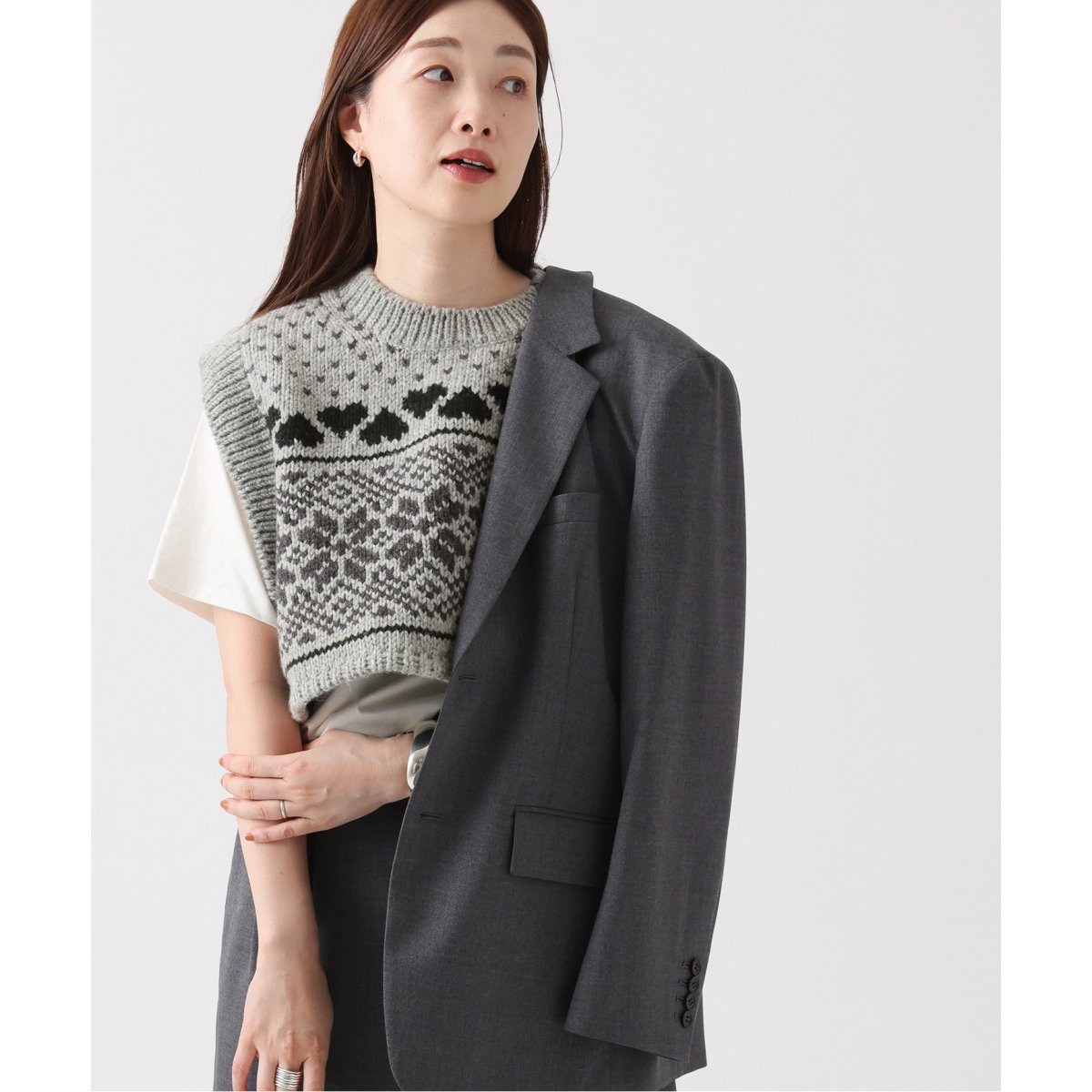 JANE SMITH 3G FAIR ISLE KNIT CREWNECK 【公式通販】