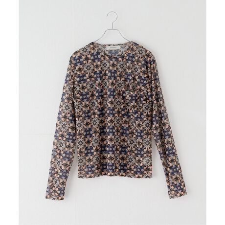 FUMIE TANAKA(フミエタナカ)】sheer print long t：カットソー 