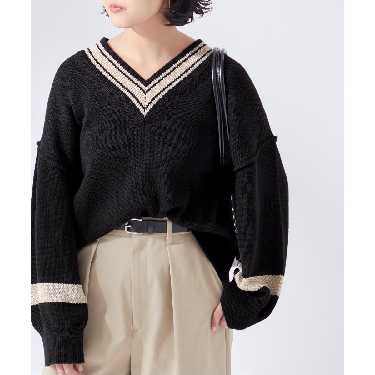 ジャーナルスタンダードレサージュ　メッシュワイドVネックプルオーバー journal standard L'essage（ジャーナルスタンダードレサージュ）の