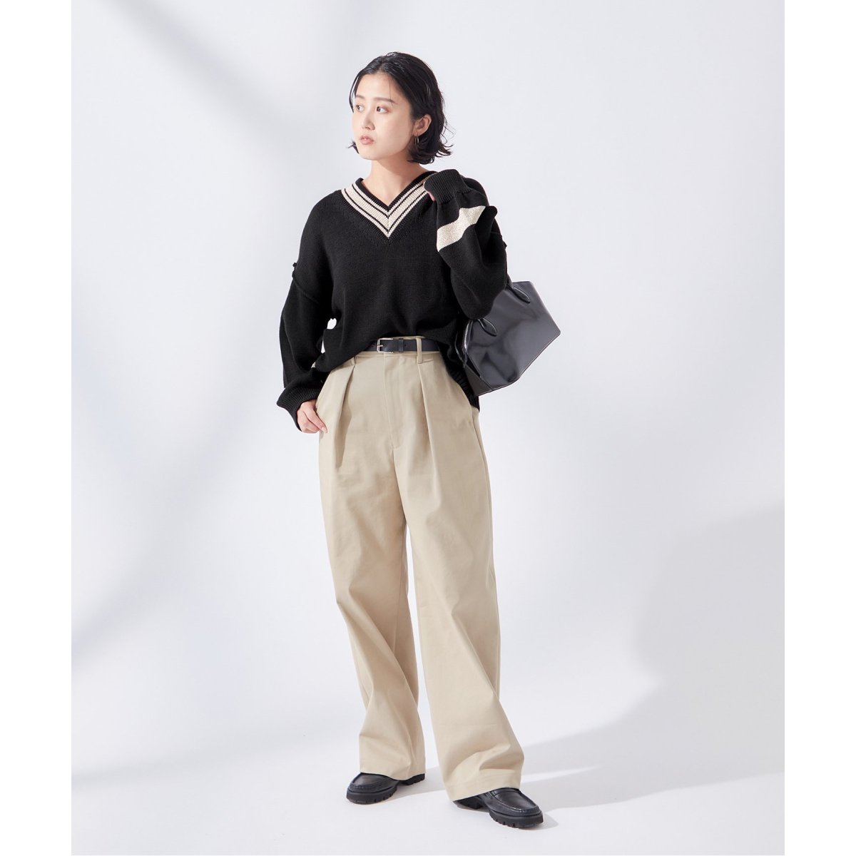 ジャーナルスタンダードレサージュ　メッシュワイドVネックプルオーバー journal standard L'essage（ジャーナルスタンダードレサージュ）の