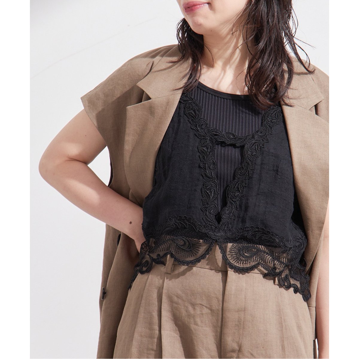 ジャーナルスタンダードレサージュ☆マウリツィオ ミコノス☆ブラトップ☆ブラウス journal standard L'essage（ジャーナルスタンダードレサージュ