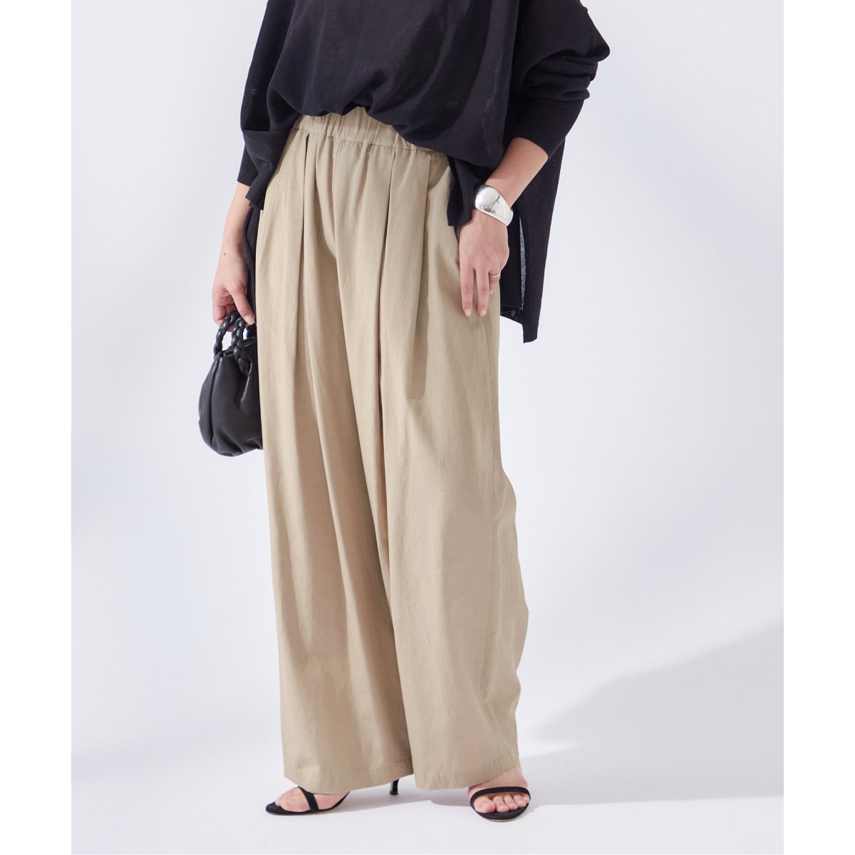 journal standard リネンタックキュロット ベージュ L JOURNAL STANDARD パンツ 「追加」 リネンタックキュロット