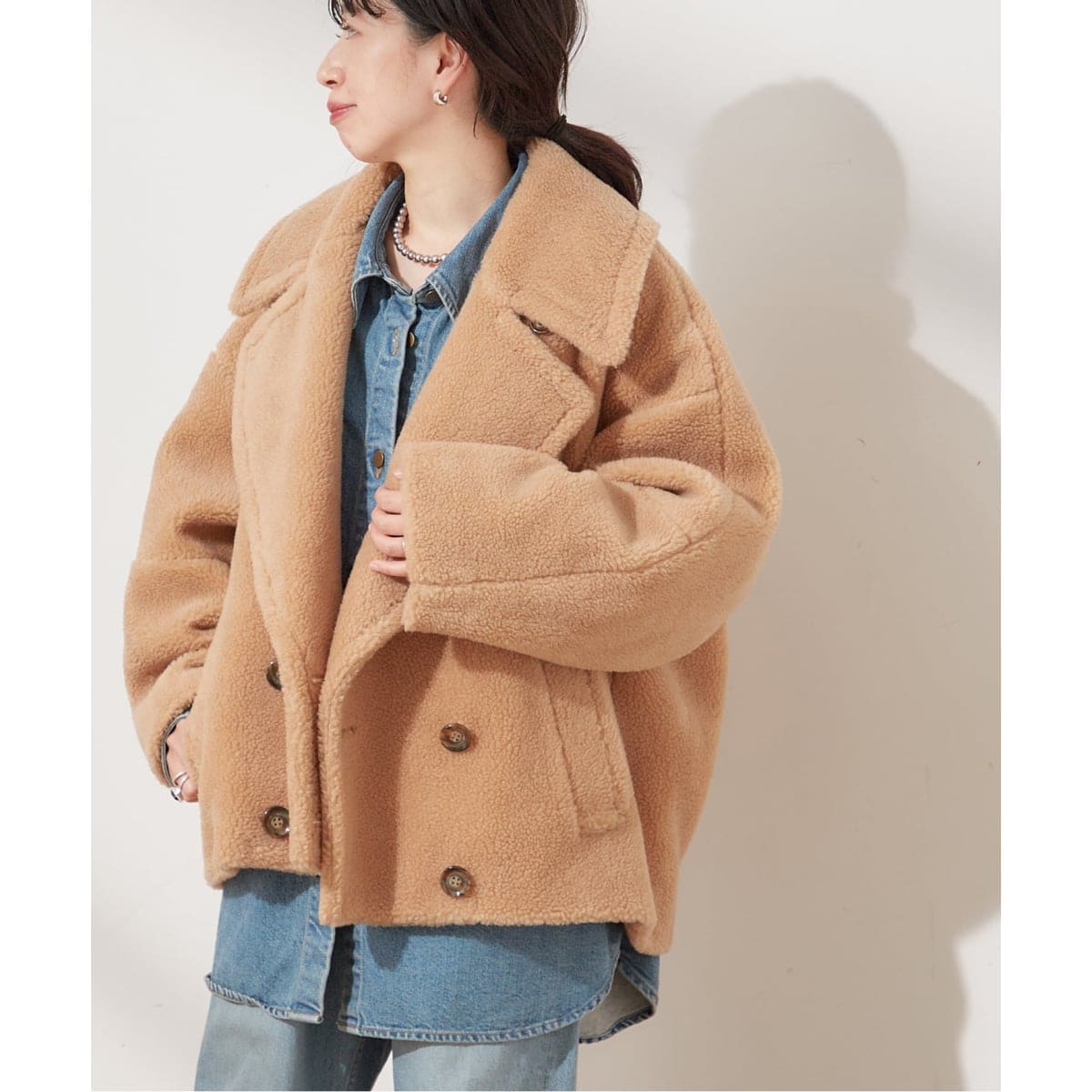 fumie tanaka フミエタナカ　ベージュ　ファーコート fumie tanaka フミエタナカ ベージュ ファーコート - メルカリ