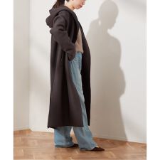 別注【HARRIS WHARF LONDON】Women hooded coat pressed w