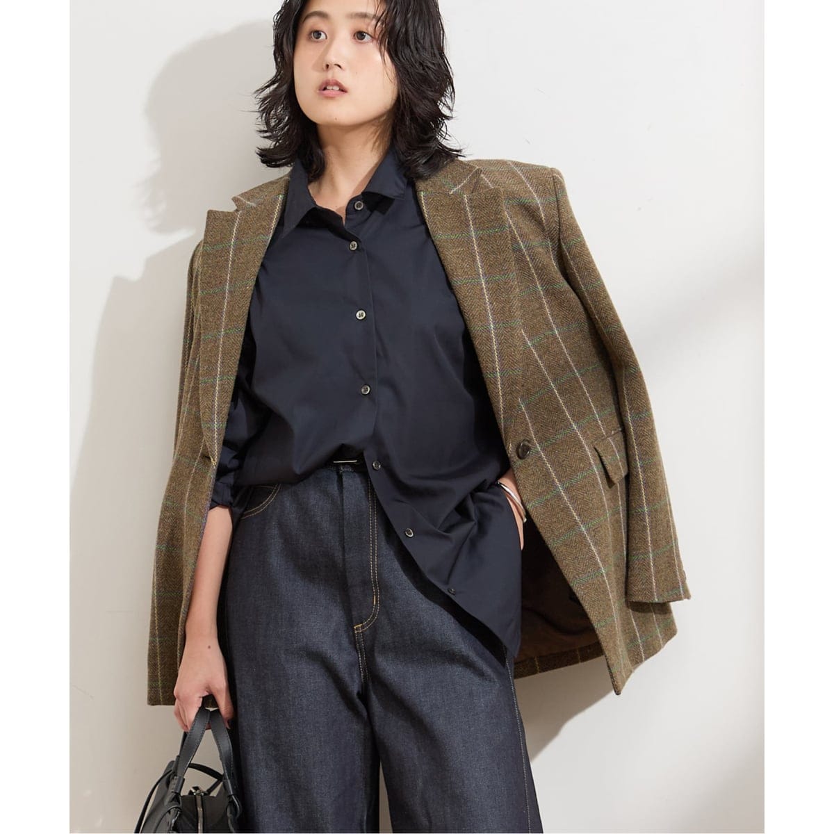 レサージュ DEVEAUX/ドットタックスリーブシャツ　ブラウン ジャーナルスタンダード レサージュ JOURNAL STANDARD L'ESSAGE