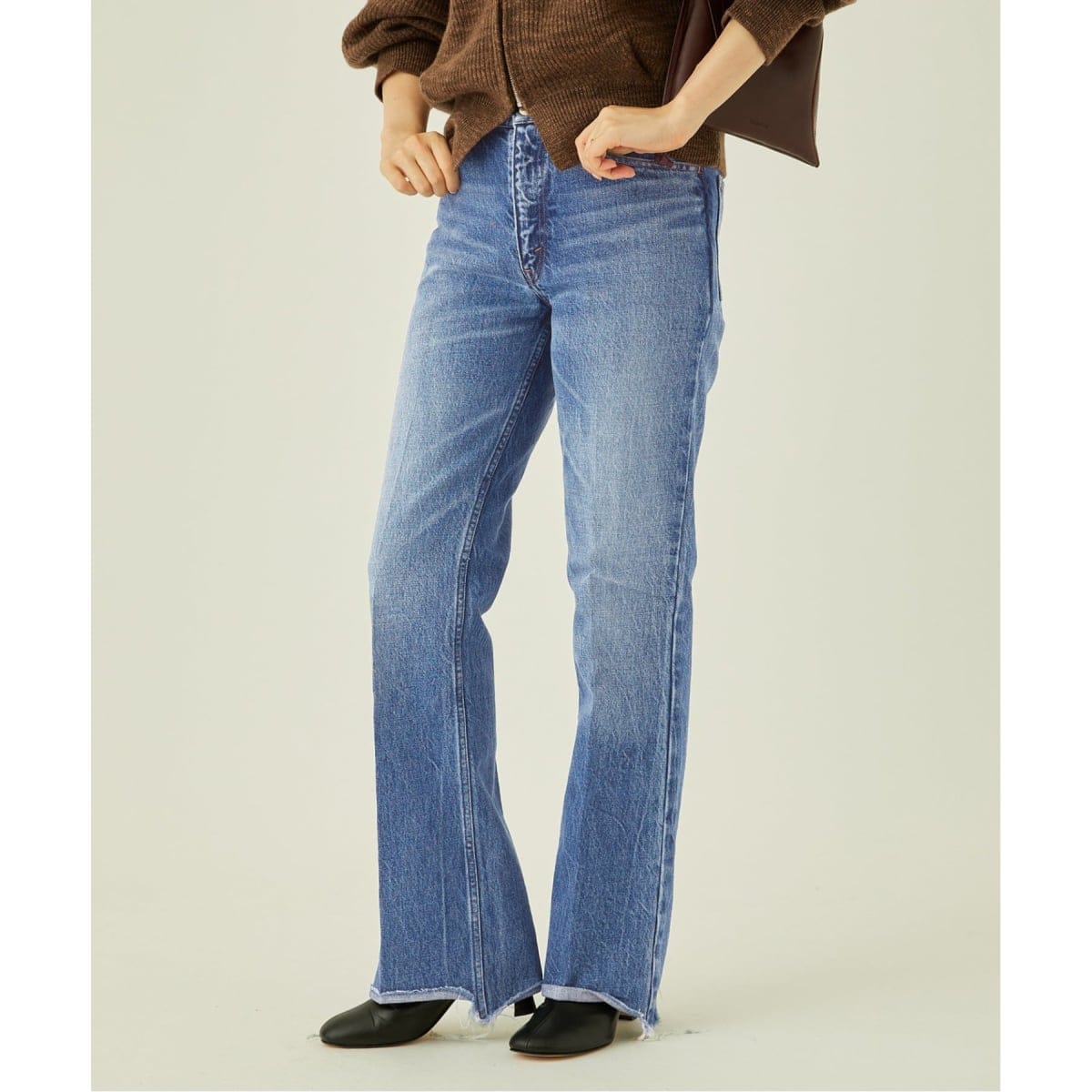 INSCRIRE /アンスクリア】Denim Tuck Wide Pants：デニムパンツ