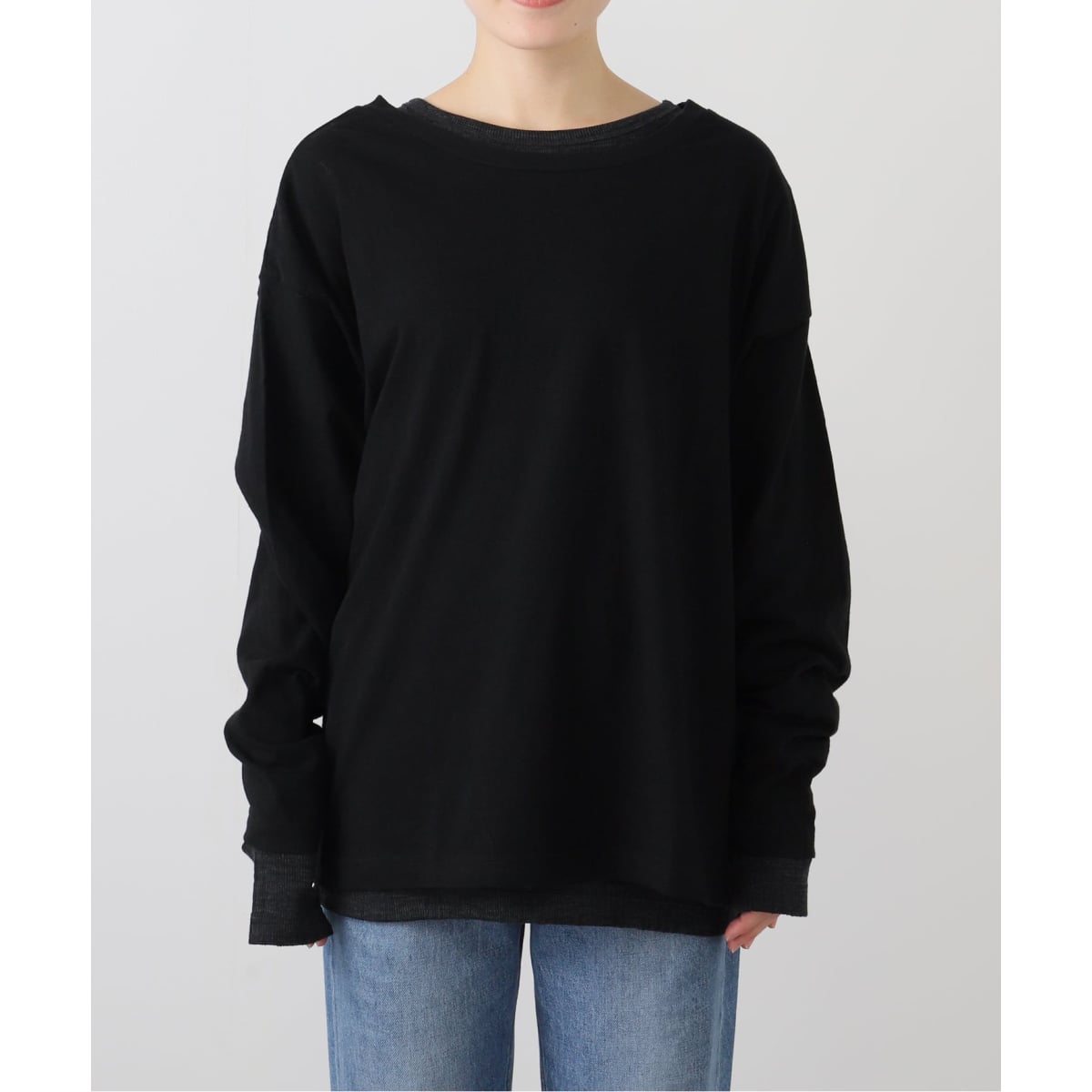 ジャーナルスタンダード レサージュ（journal standard L’essage）/【INSCRIRE /アンスクリア】Plating Rib Layered Tee：カットソー INSCRIRE /アンスクリア】Plating Rib Layered Tee：カットソー