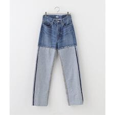 【INSCRIRE /アンスクリア】 Wide Roll Up Straight：デニム