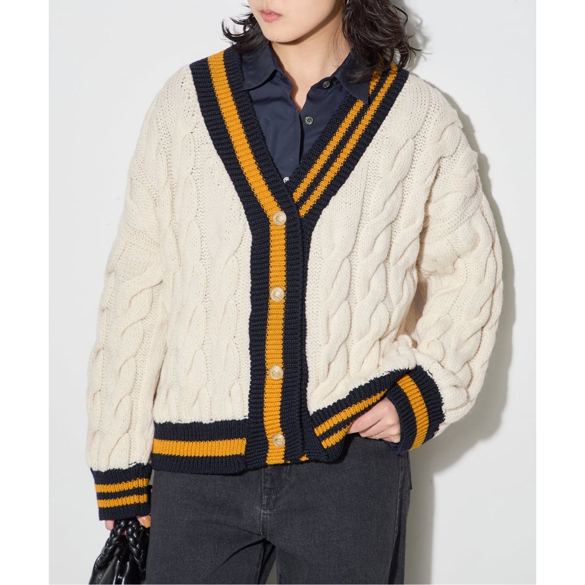 カシミヤ100クルーネックカーディガン | ジャーナルスタンダード