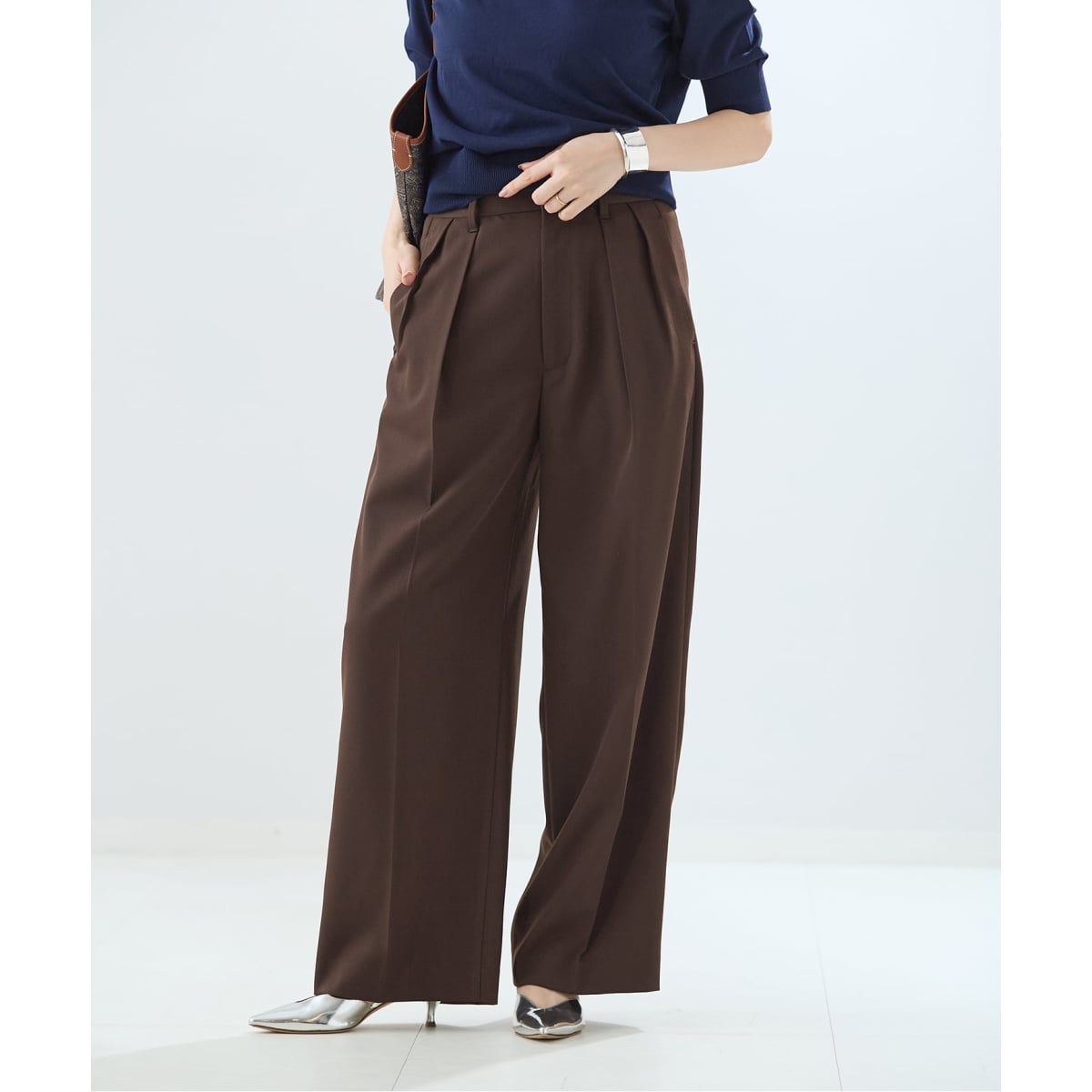 INSCRIRE /アンスクリア】E/C Loose Fit Pants：チノパンツ