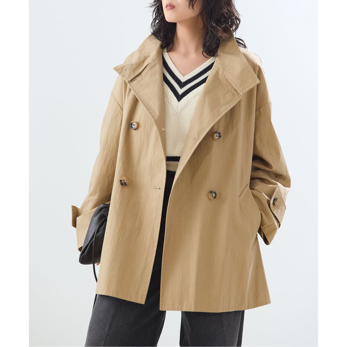 バックサテン ワイドカラーコート | ジャーナルスタンダード