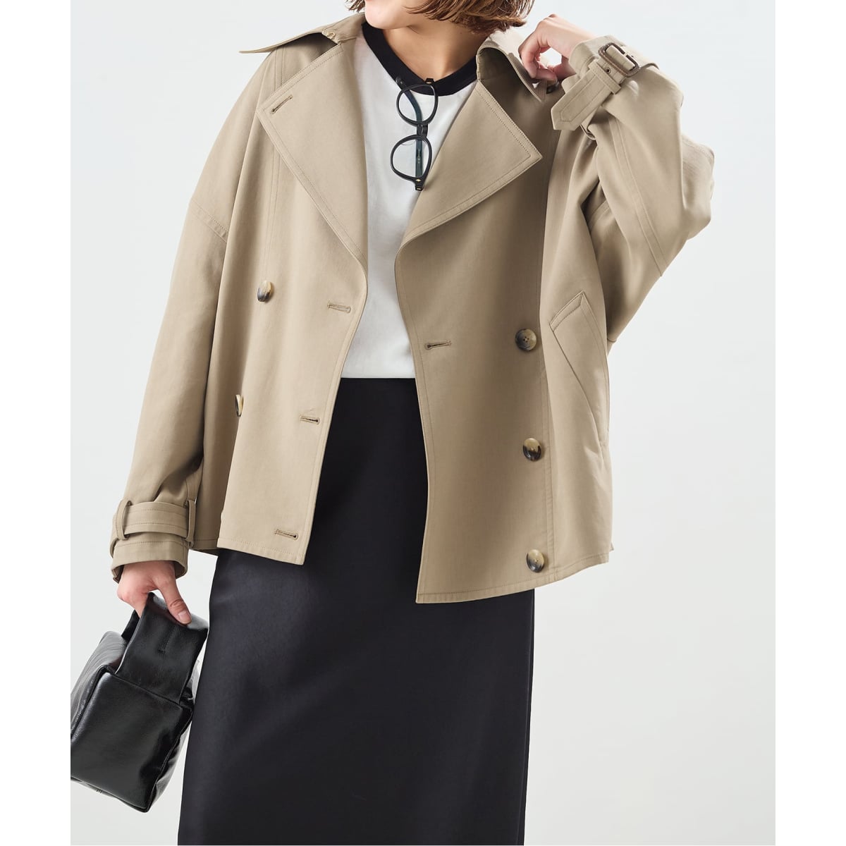 別注【Aquascutum/アクアスキュータム】xLESSAGE ショートトレンチ