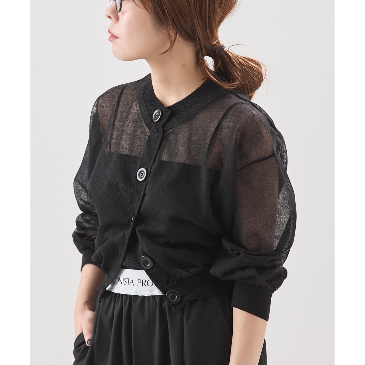 [�}���C]�yJANE SMITH/�W�F�[���X�~�X�z16G SHEER SHORT�J�[�f�B�K��/�W���[�i���X�^���_�[�h ���T�[�W���ijournal standard L'essage�j �u���b�N