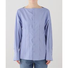 【JANE SMITH/ジェーンスミス】STRIPE WASHED COTTON BROAD：ブラウ