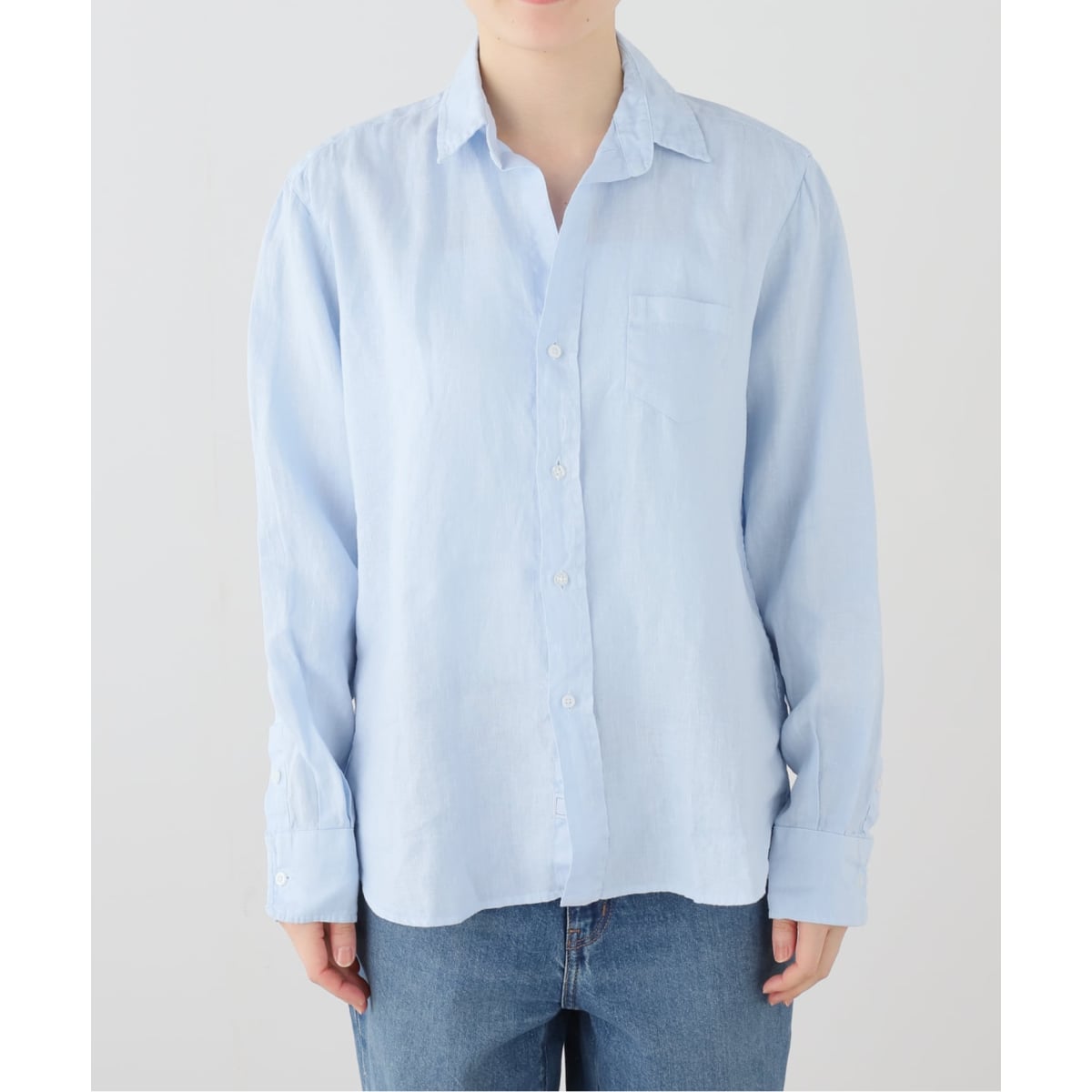 希少EILEENモデル◆フランク&アイリーン　リネンシャツ　水色　ゆったり　XS Frank&Eileen/フランク＆アイリーン WASHED LINEN シャツ | ジャーナル