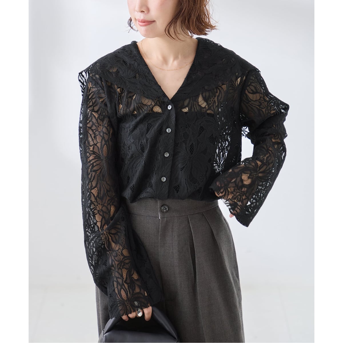 Uhr/ウーア Lace Sailor Collar Blouse ブラウス | ジャーナル