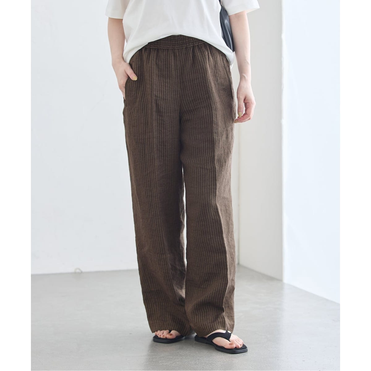 予約》FABRICAリネンストライプパンツ | ジャーナルスタンダード