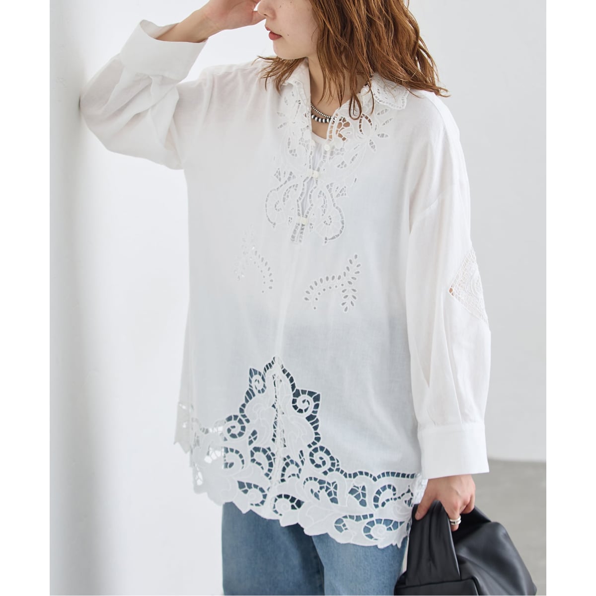 予約》刺繍レースチュニックシャツ | ジャーナルスタンダード