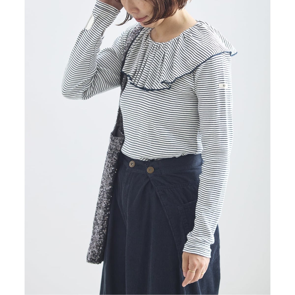 [�}���C]�s�ꕔWEB����J���[�tMiller*Uhr �ʒ� Frill Collar Tops �J�b�g�\�[/�W���[�i���X�^���_�[�h ���T�[�W���ijournal standard L'essage�j �i�`������