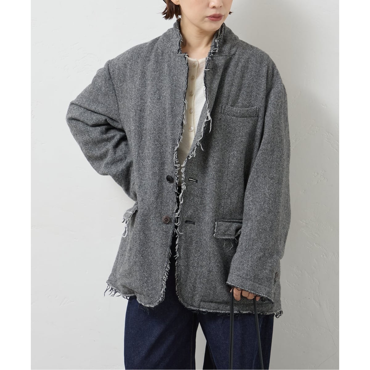 [�}���C]JANE SMITH/�W�F�[���X�~�X GARMENT WASHED SILKNEP TWEED �W��/�W���[�i���X�^���_�[�h ���T�[�W���ijournal standard L'essage�j �O���[A