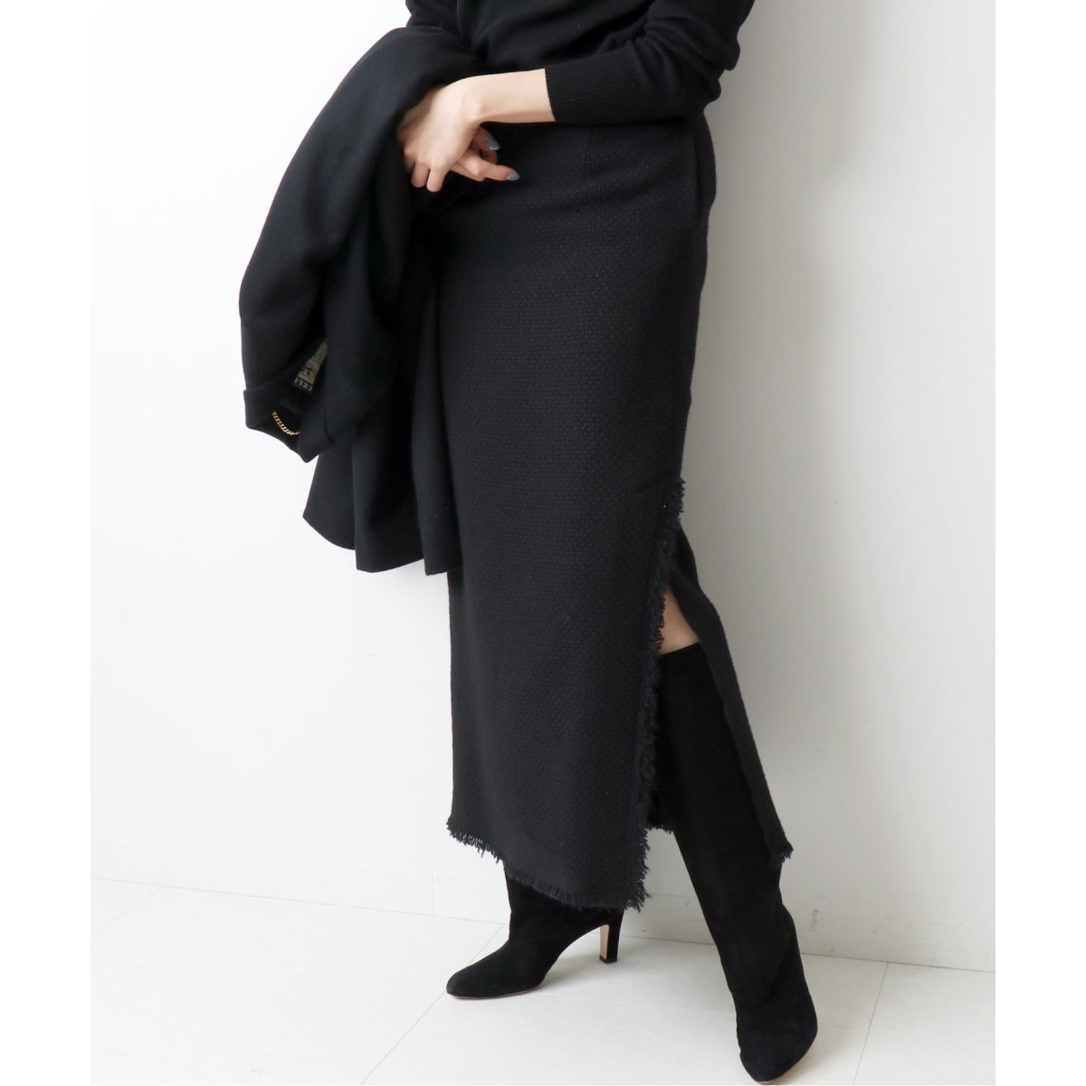 スカート THE NEWHOUSE ZENITA JUMPER SKIRT black THE NEWHOUSE ZENITA JUMPER SKIRT black