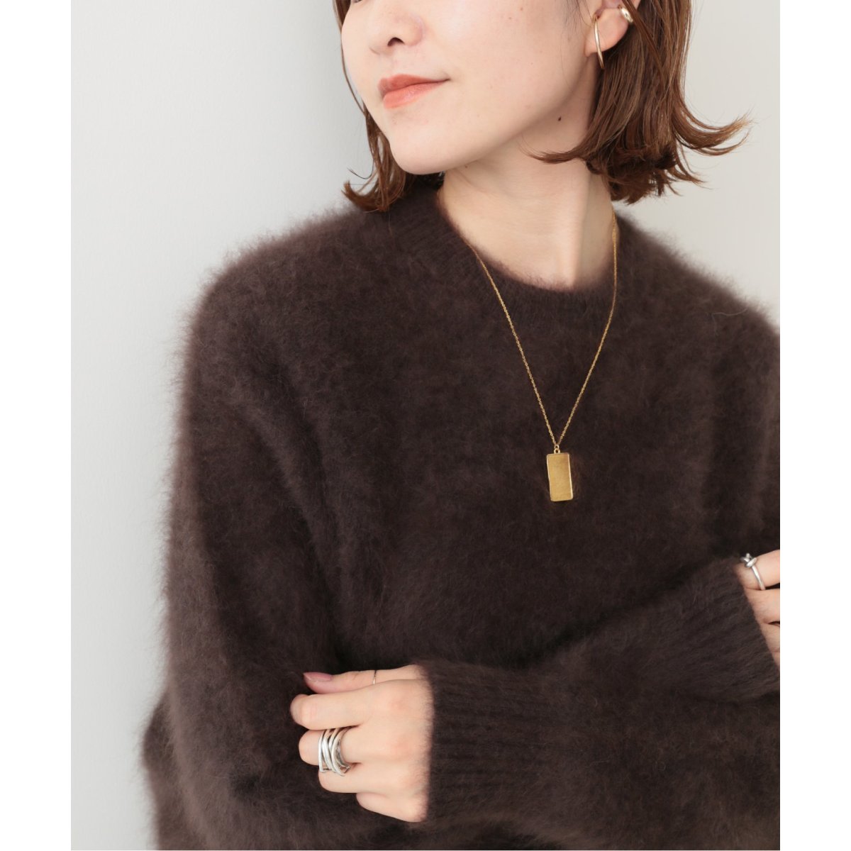 【国内即発】≪chibi jewels≫レクタングルチェーンネックレス Chibi Jewels】別注プレーンレクタングルネックレス