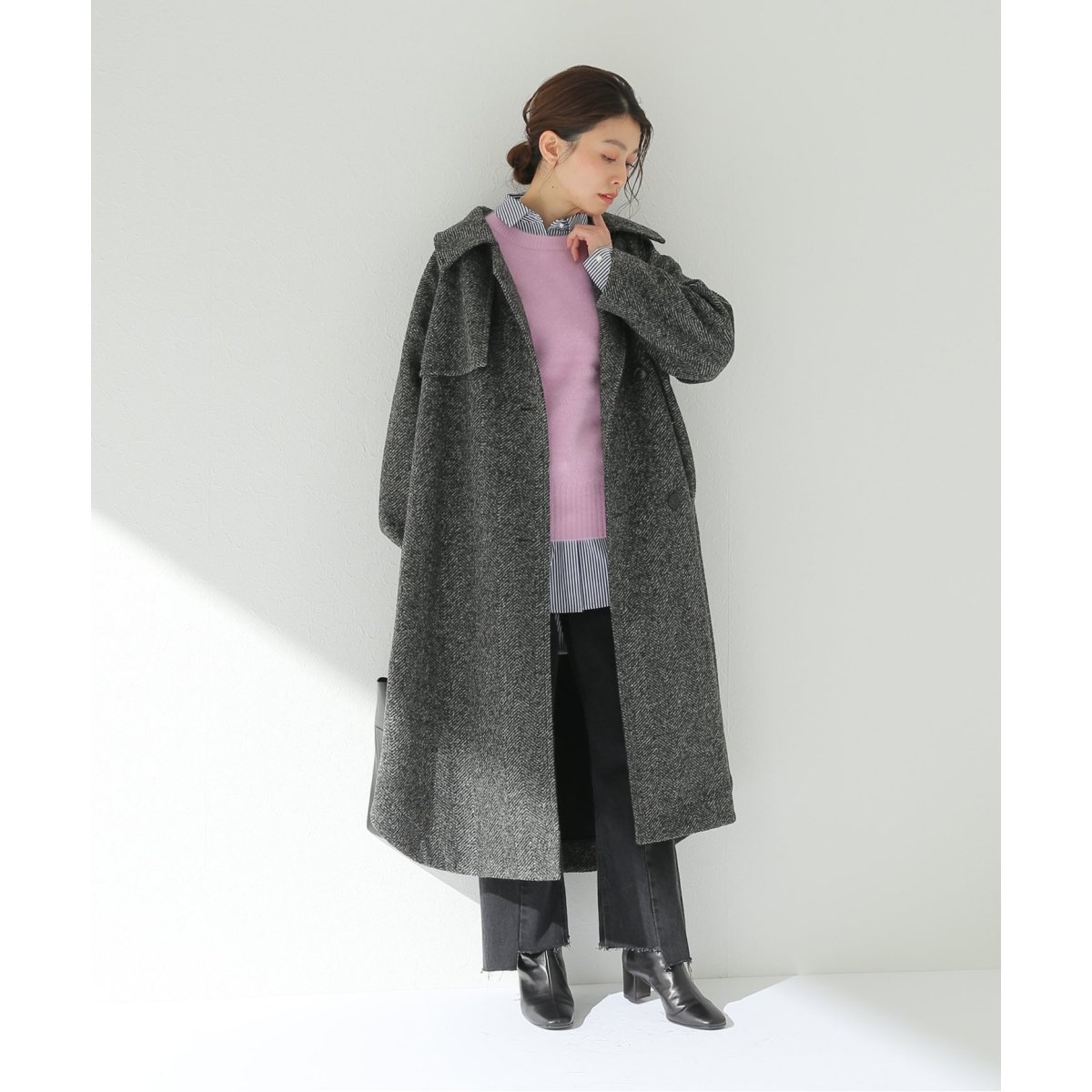 Wスライバー ヘリンボーンボリュームコート◇ | スピック＆スパン